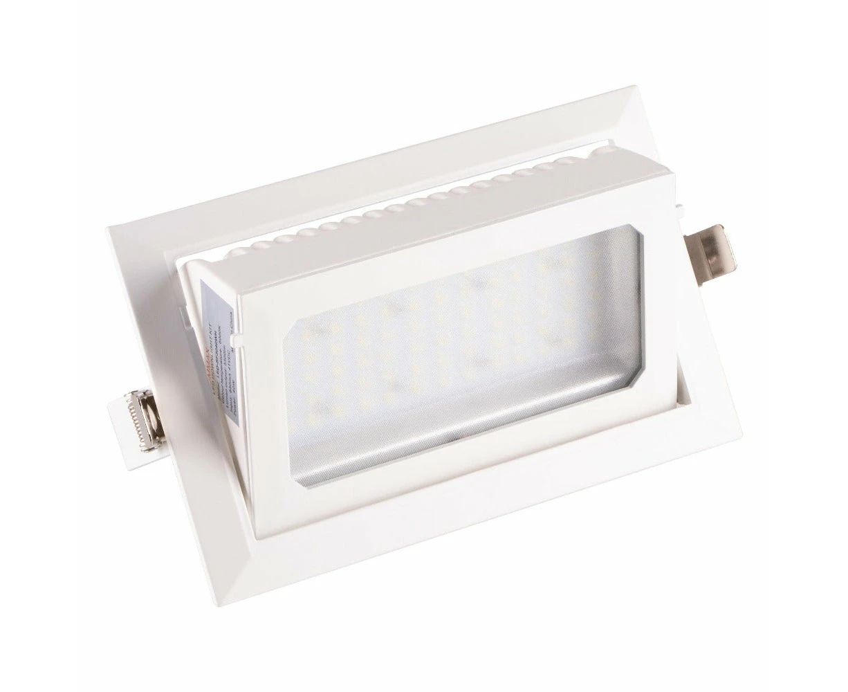 Lummax SF3040 - 40W LED Shop Fitter Adjustable Shop Lighter Downlight IP20 White - 3000K