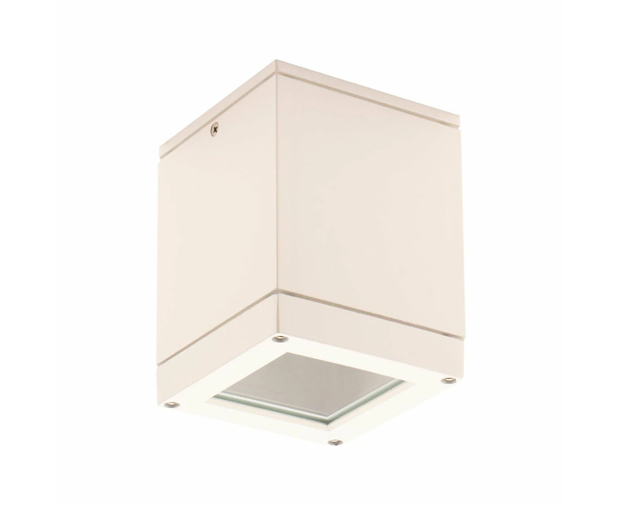 Lummax LM-202 - PAR30 E27 Exterior Surface Mount Square Downlight Ceiling Light IP54 - Cream