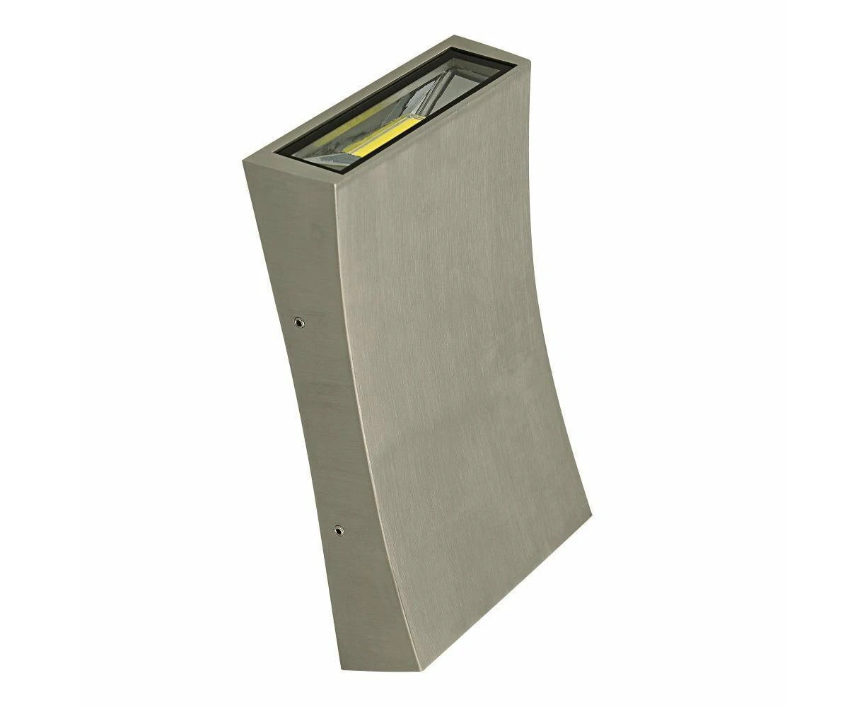 SCI DENT-II - 2 x 6W LED Upwards and Downwards Modern Exterior Wall Light IP54 - Silver, 3000K