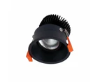 Domus DEEP-10-TRIO - 10W LED Tri-Colour Dimmable Deepset Tiltable Downlight - Black