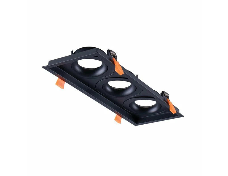 Domus CELL-S3 - 3 Light Slotter S3 Downlight Frame To Suit CELL Downlight Module Series - Black