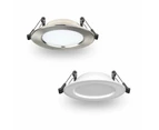 Atom AT9034 TRI - 12W LED Tri-Colour Dimmable Flat Face Downlight IP44 - 3000K/4000K/5700K - Satin Chrome