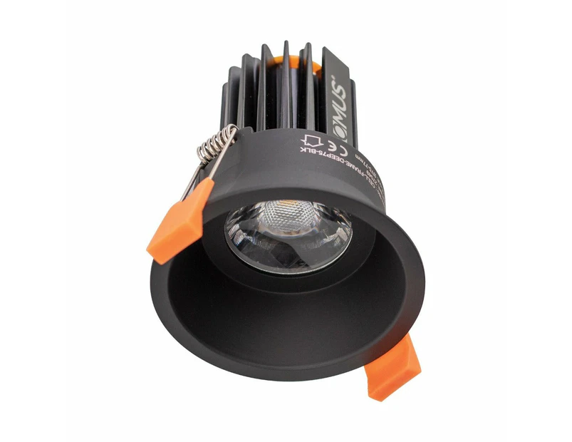 Domus CELL-9-5CCT-D75 - 9W LED 5-CCT Switchable Dimmable D75 Mini Fixed Deepset Downlight - Black