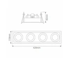 Domus DSL-101/4B - 4 Light Slotter Downlight Frame - Silver