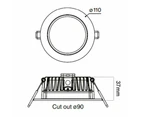 Atom AT9012 - 12W LED Dimmable Round Deep Face Downlight IP44 - 3000K/4000K - 3000K