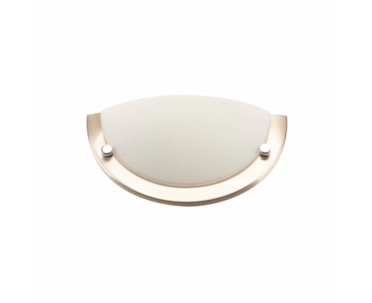 Lummax AC-025-WB - 1 Light Half Interior Satin Chrome & Frosted Glass Wall Light