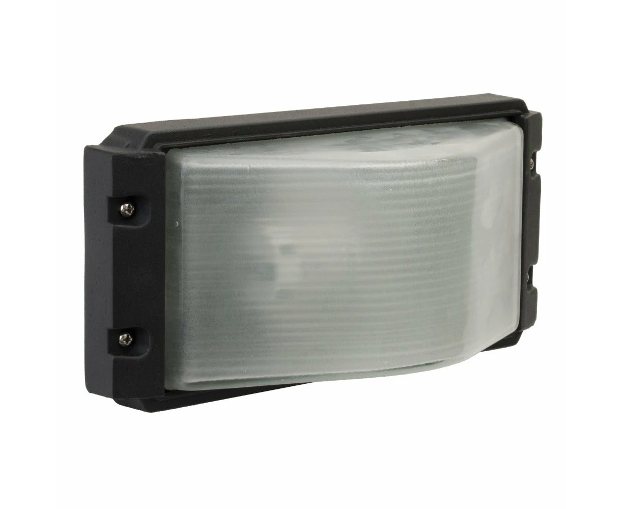 Lummax LM-1801 - Rectangle Exterior Bunker Ceiling/Wall Light With Plain Open Fascia IP44 - Black