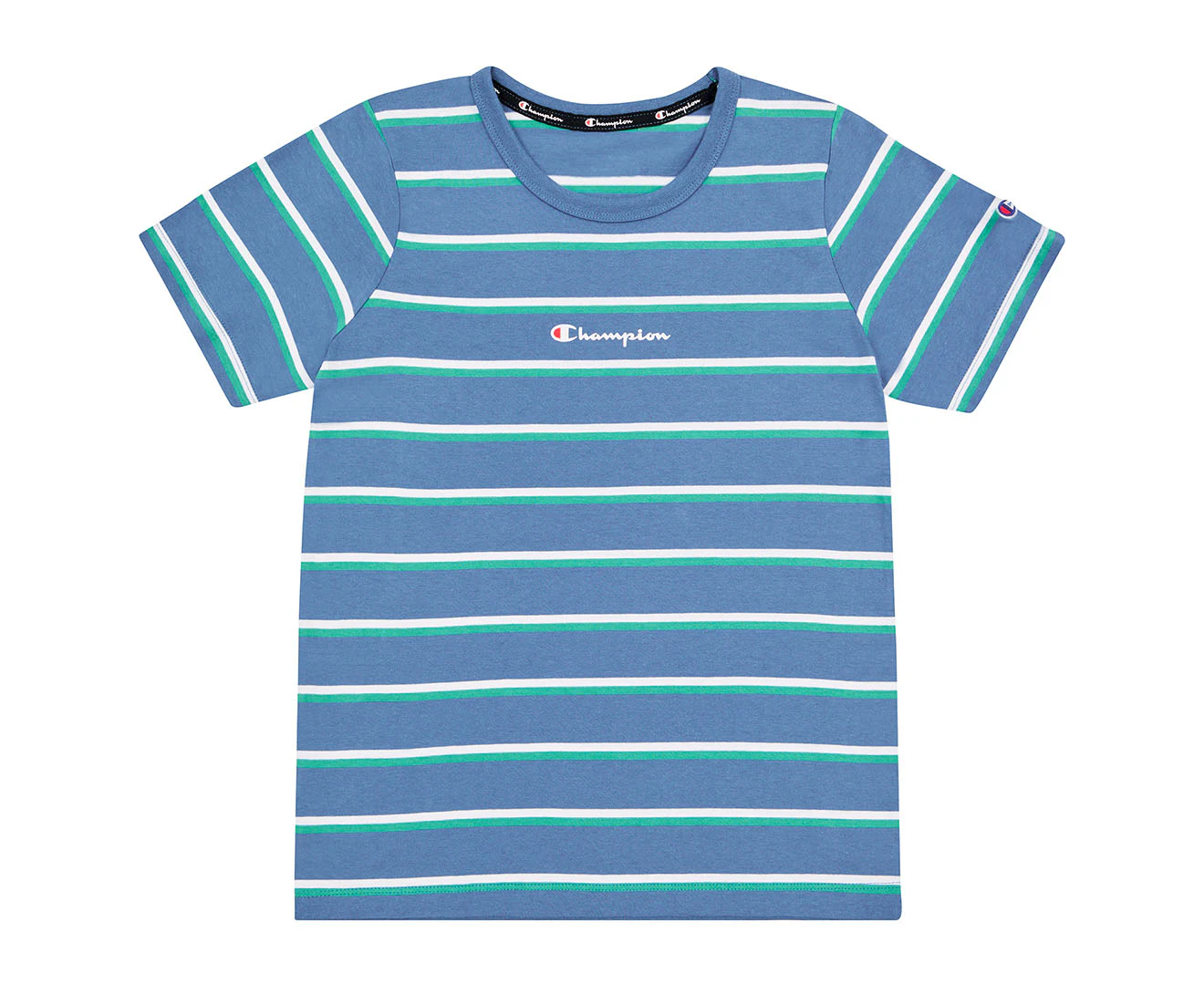 Champion Youth Boys' Stripe Short Sleeve Tee / T-Shirt / Tshirt - Blue/Multi