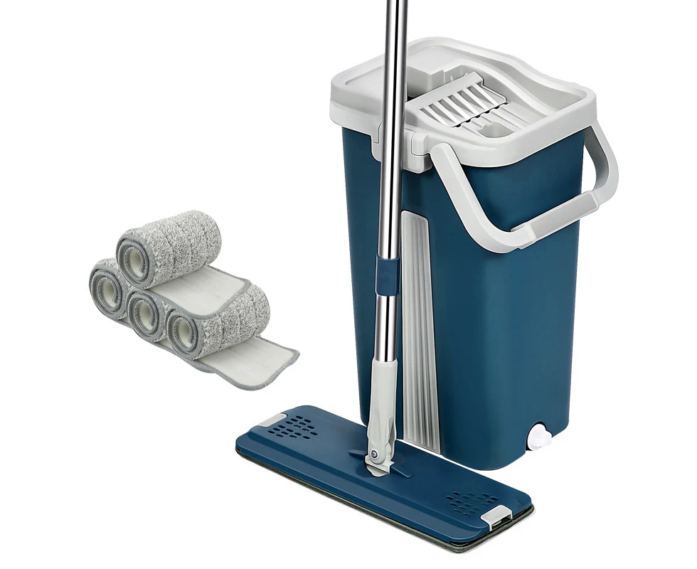 Self Cleaning Mop Bucket Hands Free 361 Rotating Wash - Navy