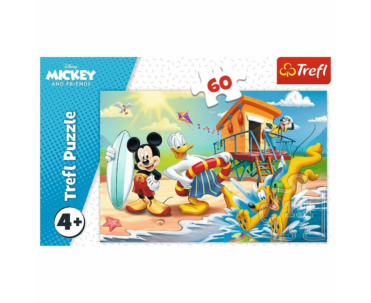 Trefl 17359 Interesting Day, Disney Mickey Mouse and Friends 60 Teile, Kinder ab 4 Jahren Puzzle, Interessanter Tag für Micky und Freunde