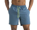 Men's Swim Trunks Quick Dry Beach Shorts with Pockets and Mesh Lining-Light navy blue