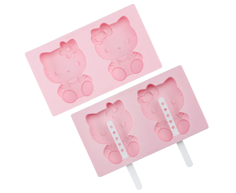 Hello Kitty Silicone Ice Cream/ Popsicle Mold With Reusable Popsicle Sticks