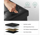 SONGMICS 110cm Folding Storage Ottoman Bench with Flipping Lid Footrest Black