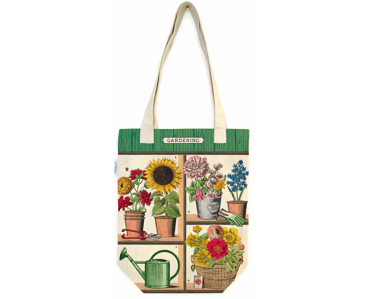 Cavallini Cotton Tote Bag Travel/Shopping Carry Handbag 33x40cm Gardening