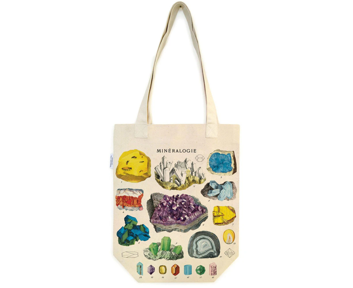 Cavallini Cotton Tote Bag Travel/Shopping Carry Handbag 33x40cm Mineralogy