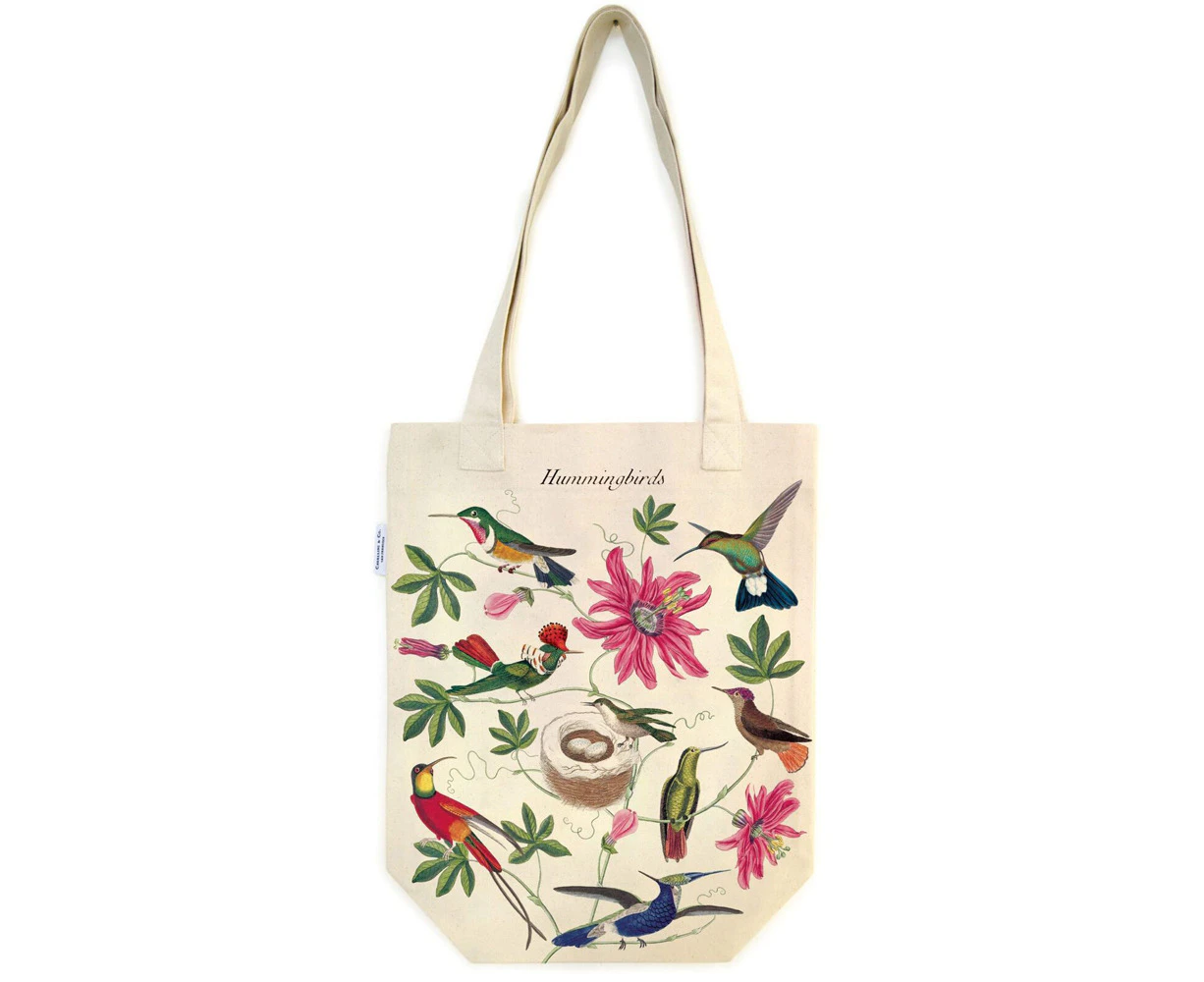 Cavallini Cotton Tote Bag Travel/Shopping Carry Handbag 33x40cm Hummingbirds