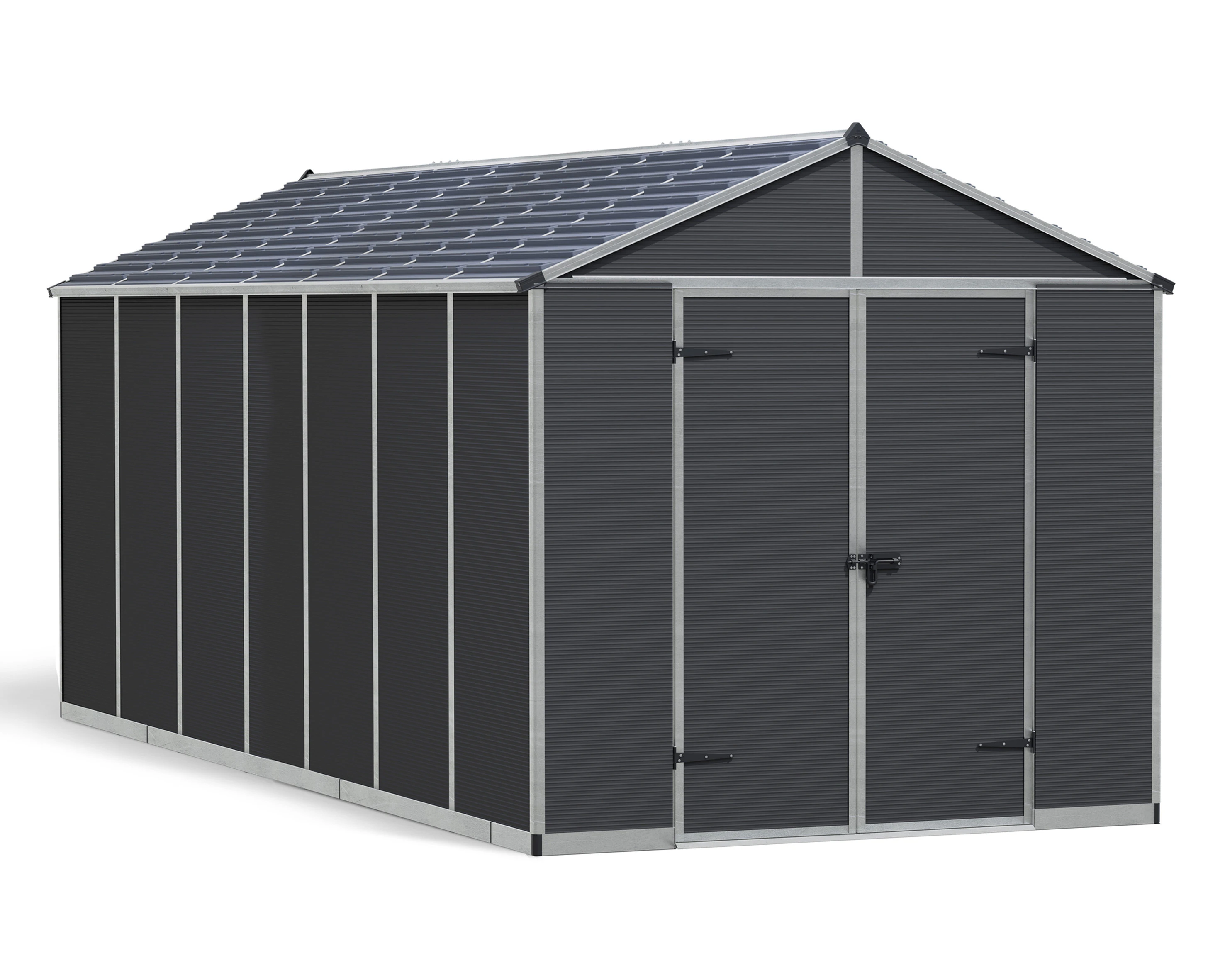 CANOPIA | Rubicon 2.37m x 5.28m Garden Shed - Dark Grey Polycarbonate Panels