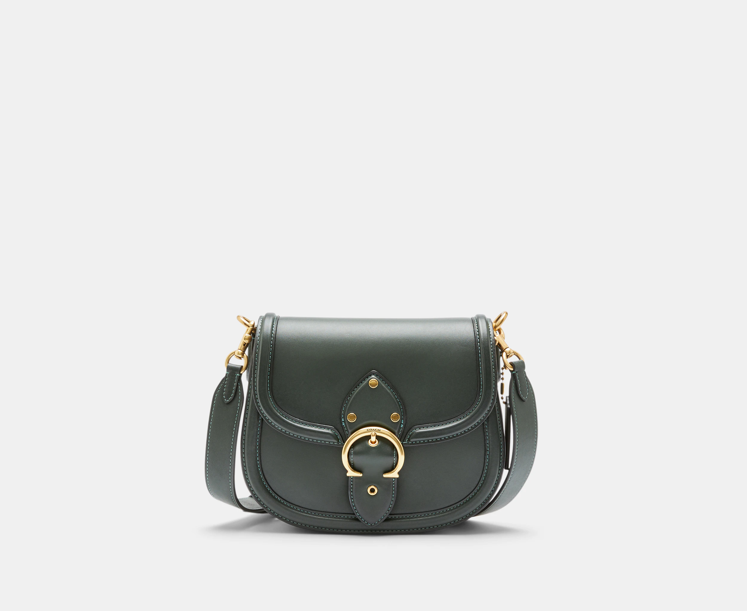 Coach Beat Glove Tanned Leather Saddle Bag - Amazon Green