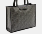 Tommy Hilfiger Gabriella CZ Monogram Tote Bag - Black Tonal