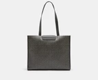 Tommy Hilfiger Gabriella CZ Monogram Tote Bag - Black Tonal