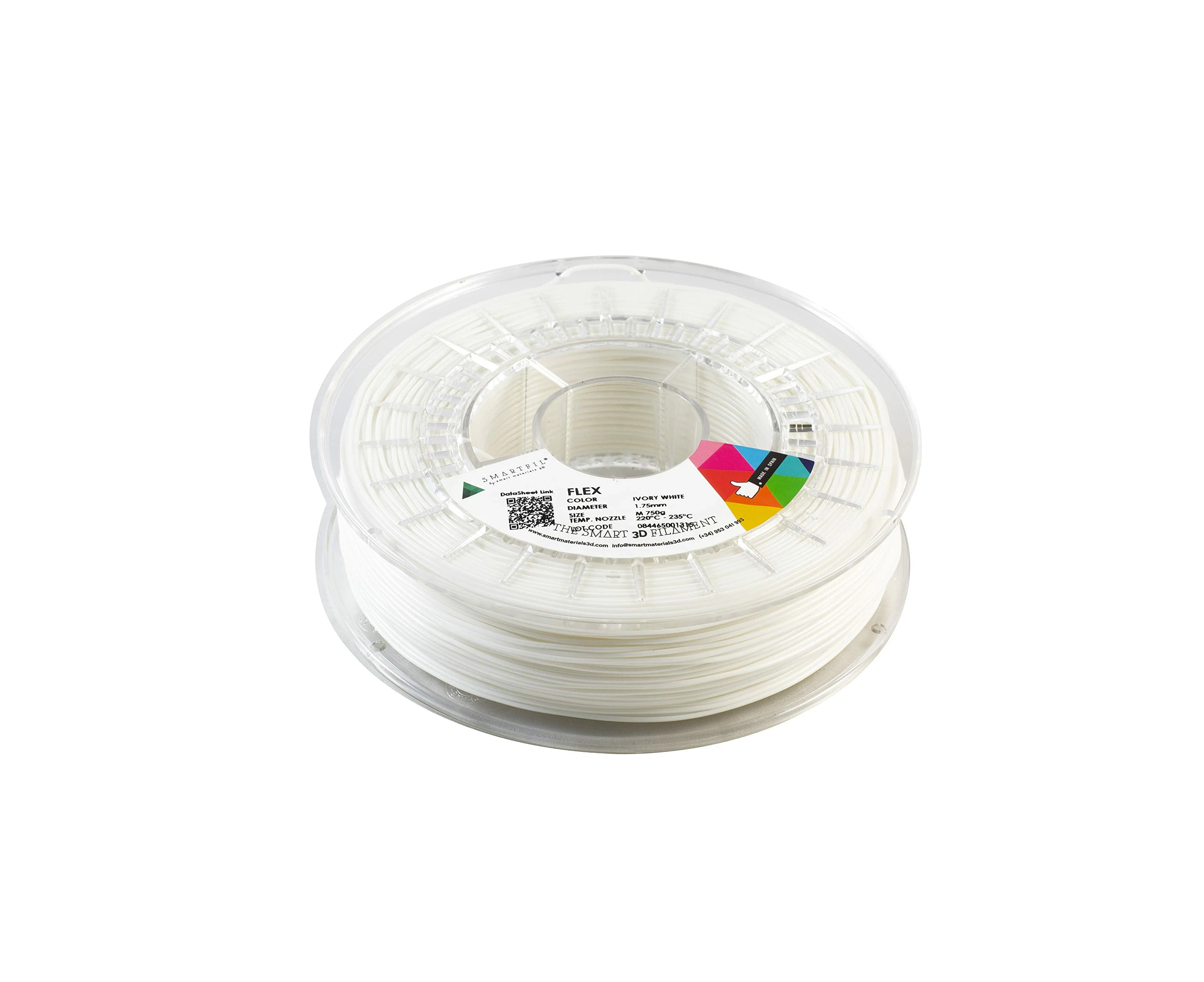 Smart Materials SMFLX0WH0A075 3D Printing Materials, Flex, 1.75 mm, White