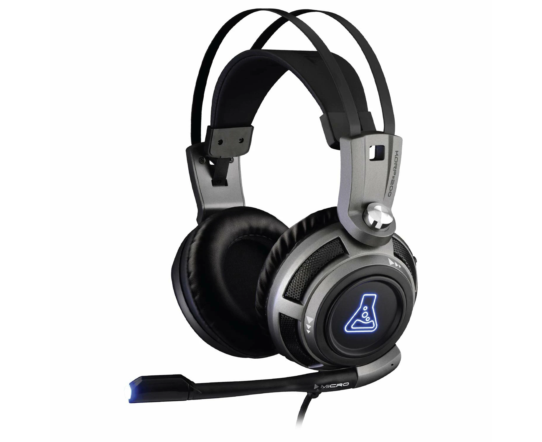 THE G-LAB Korp 200G Gaming Headset Stereo Sound, Blue LED, Comfortable and Light, 3.5mm Jack compatible PC/PS4/PS5/Xbox One/Xbox Series X/Series S/Mac/Nint