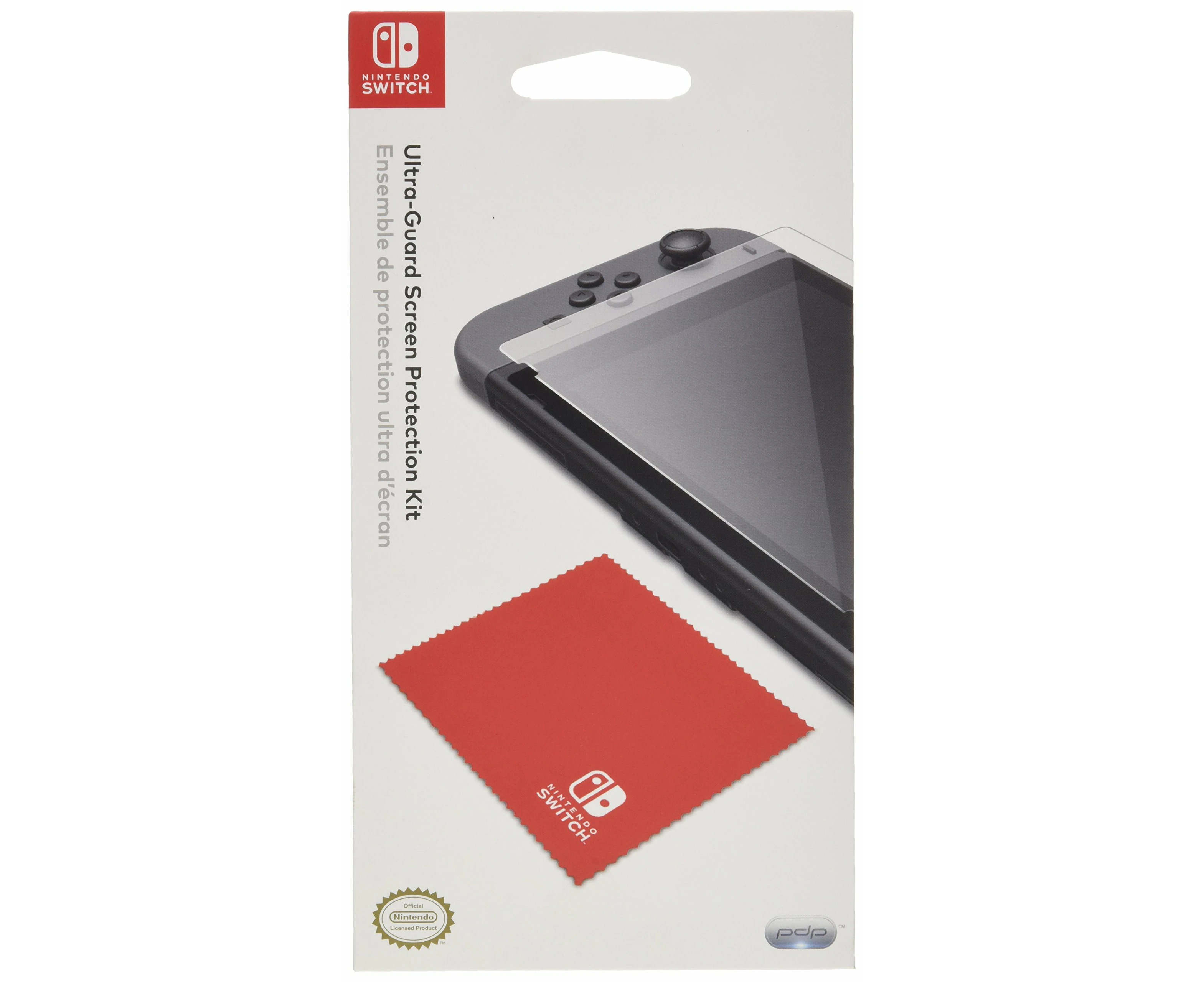 PDP Gaming Premium Ultra Guard Screen Protector Kit Thick Shatterproof Screen Protector, Cloth, Applicator: Nintendo Switch