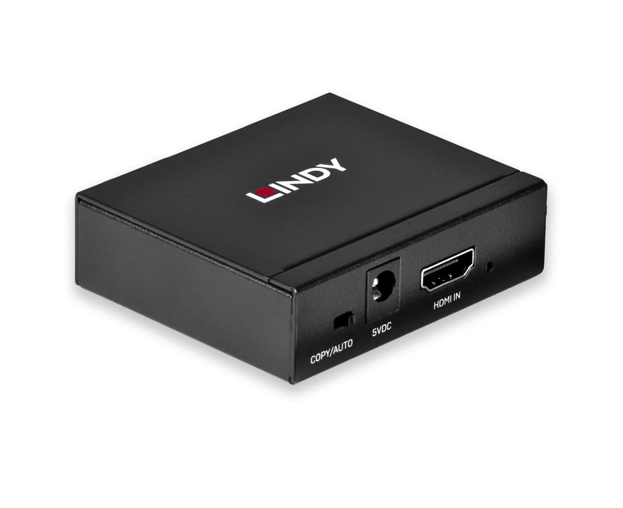 Lindy 2 Port 4K HDMI 10.2G Splitter, Splits a Single HDMI Source Across 2 4K Displays, Ultra HD 3840x2160@60Hz, EDID, HDCP 1.4, Sky, Virgin, Xbox, PlayStat