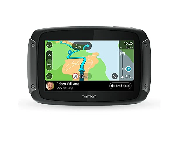 TomTom Motorcycle Sat Nav Rider 500 (4.3 Inch, with Motorcycle Specific Winding and Hilly Roads, Updates via Wi-Fi, TomTom Traffic and Speed Cams, EU Maps)