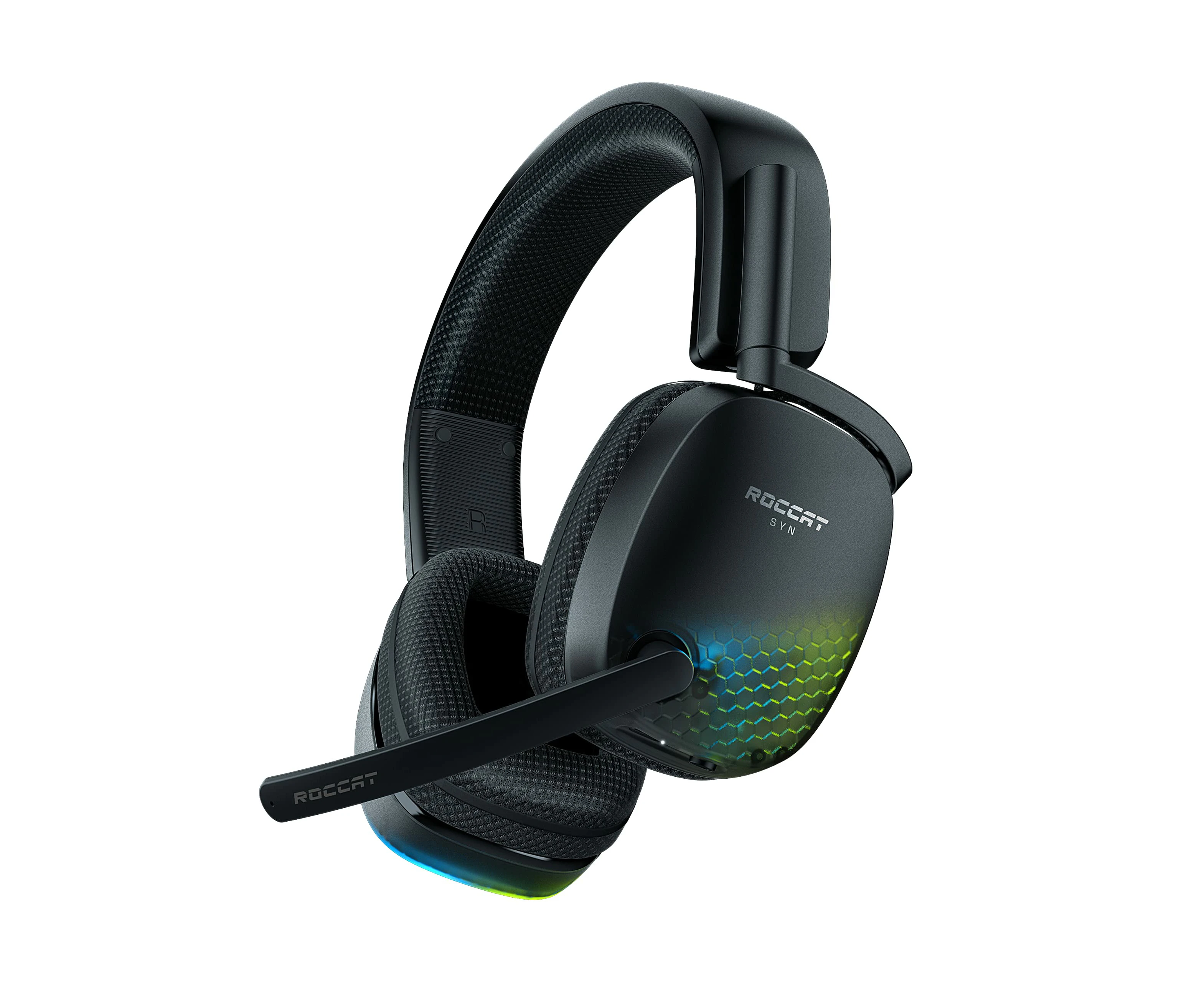 Roccat Syn Pro Air - Wireless PC Gaming Headset, Lightweight, 3D Audio Surround Sound, Noise Cancelling Microphone, RGB AIMO Lighting, All-Day Battery Life