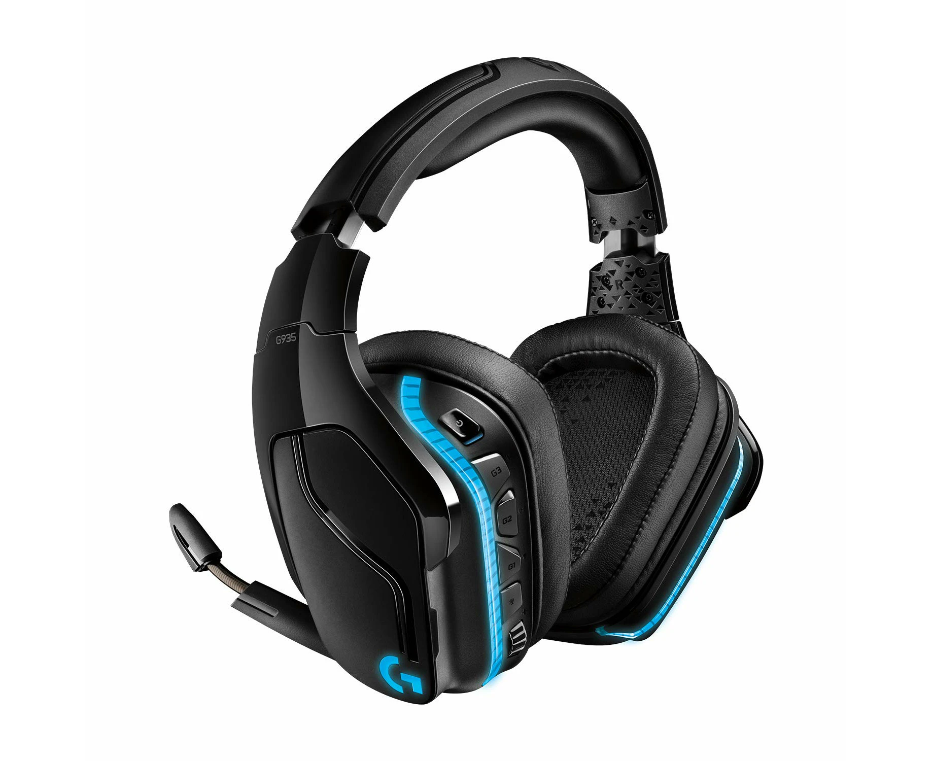 Logitech G935 RGB Wireless Gaming Headset, 7.1 Surround Sound, DTS X 2.0, 50mm Pro-G Drivers, 2.4GHz, Rocker Mic, PC/Mac/PS4/Nintendo Switch - Black