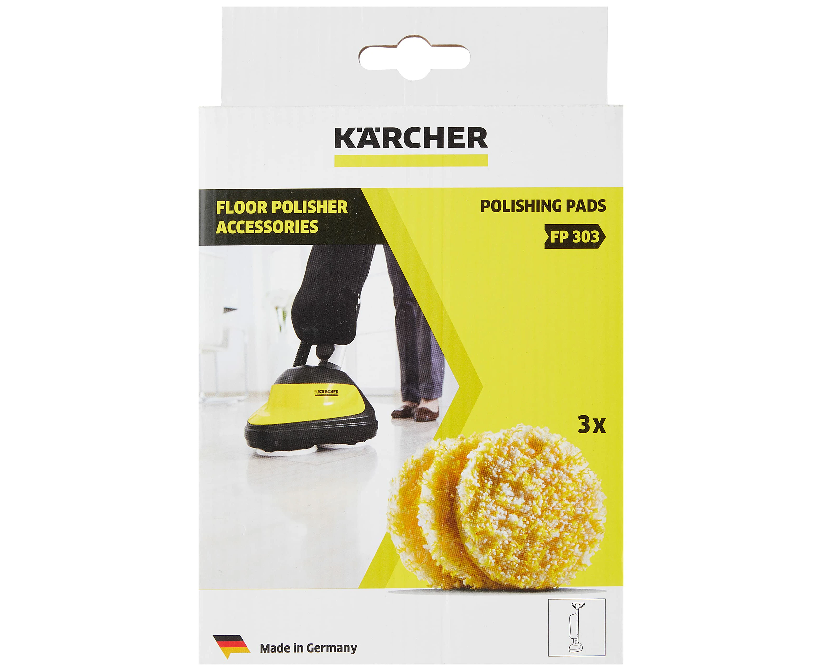 Kärcher FP303 Stone / Linoleum / PVC Polishing Pads x 3, Off White