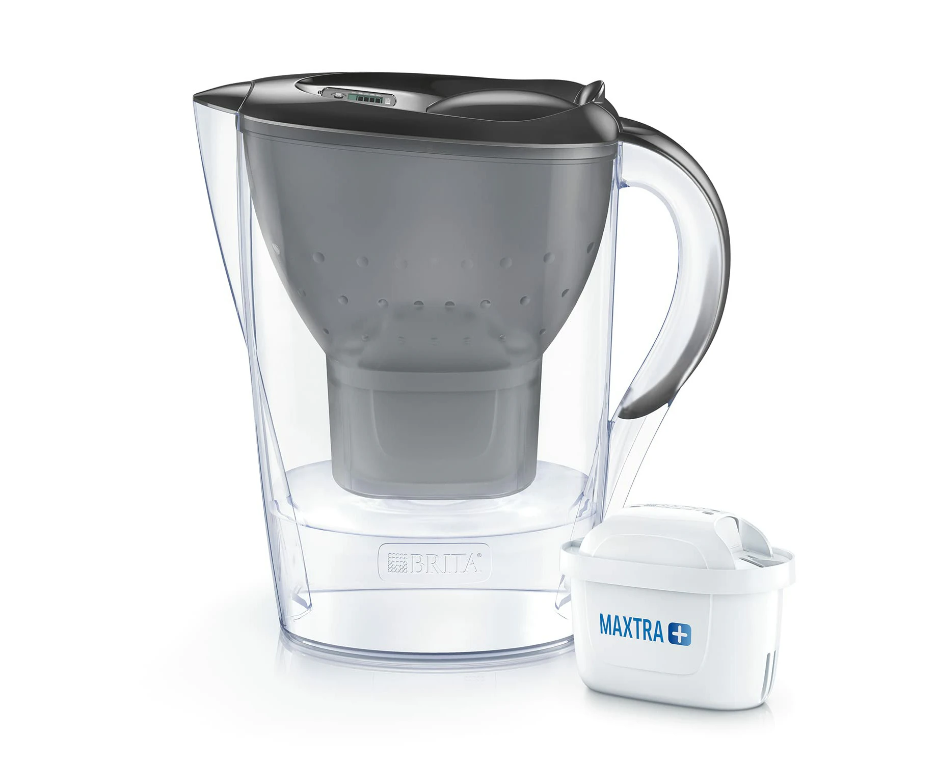 BRITA 1029656 Marella Water Filter, Compatible with MAXTRA+ Cartridges, Water Filter that Helps with the Reduction of Limescale and Chlorine, in Graphite