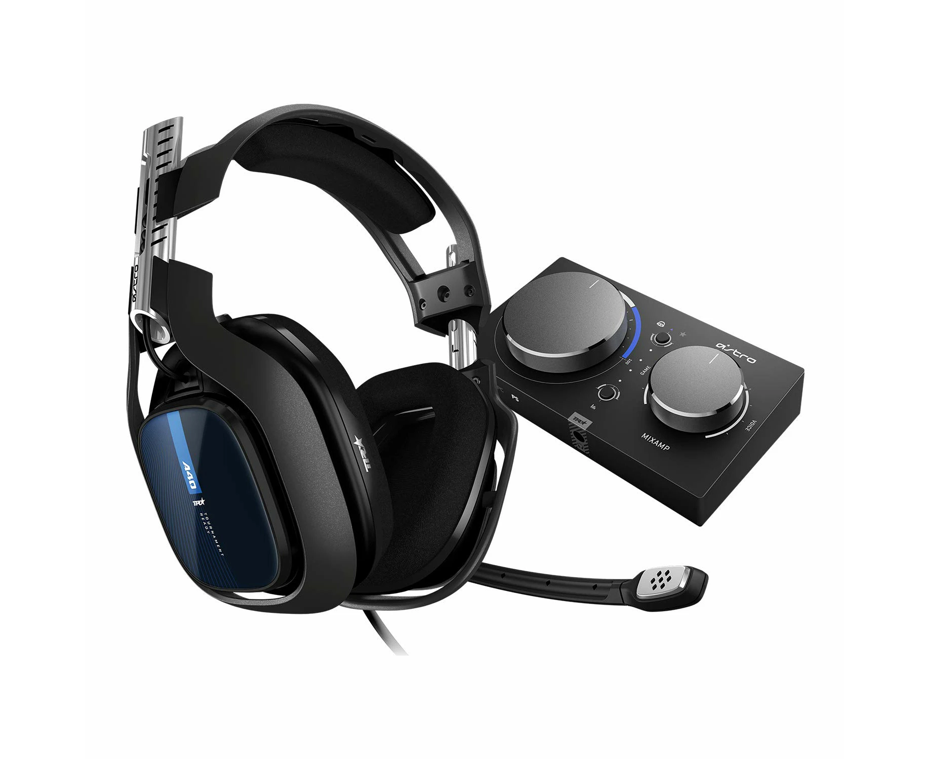 ASTRO Gaming A40 TR Wired Gaming Headset + MixAmp Pro TR, Astro Audio V2, Dolby Audio, Swappable Mic, Game/Voice Balance Control, for PS5, PS4, PC, Mac - B