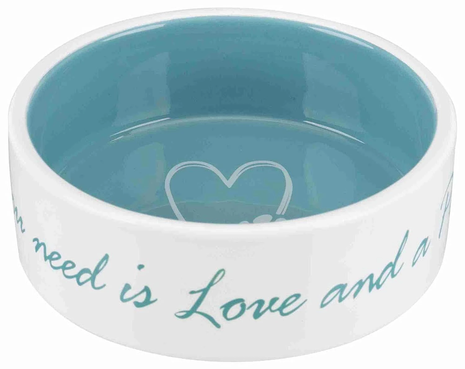 TRIXIE Ceramic bowl Pet's Home - 0,3 L - Ø 12 cm - Cream and light blue - For dog