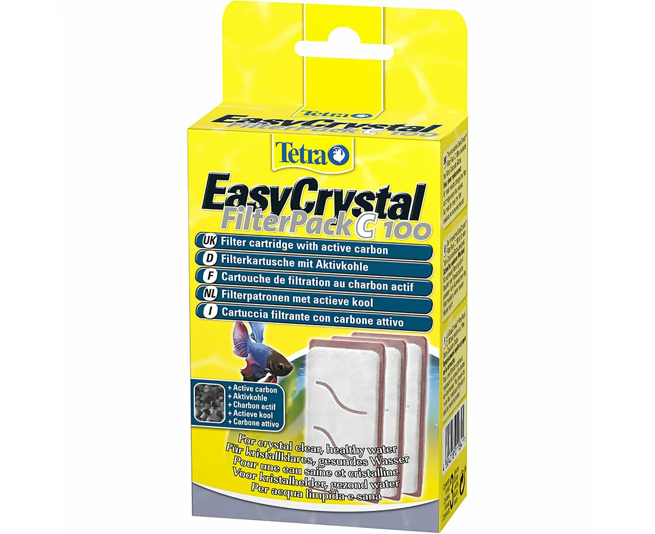 Tetra EasyCrystal FilterPack C 100 Filter Cartridges with Active Carbon, Pack of 3