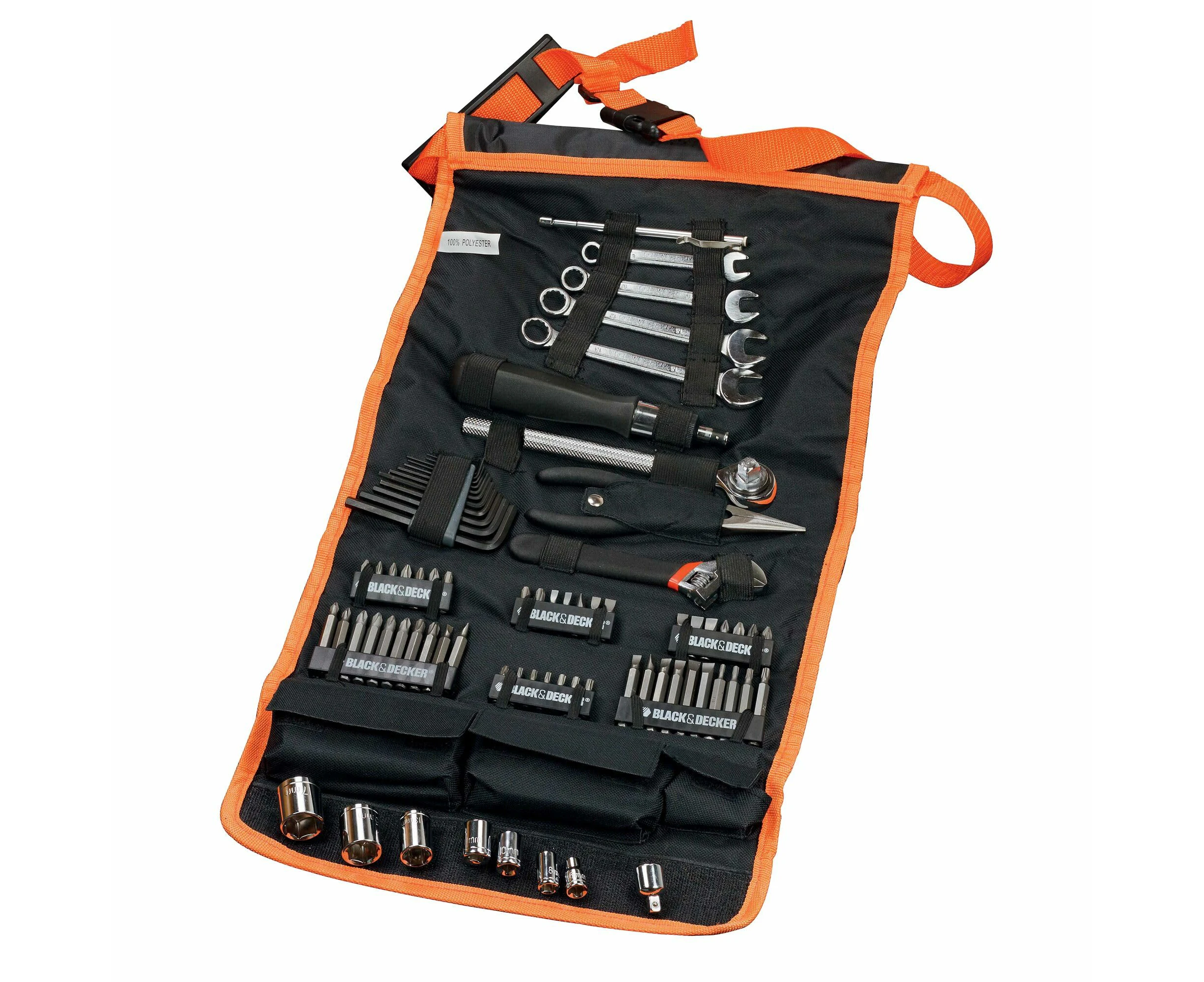 Black + Decker A7063-QZ 77 Piece Tool Accessories Roll Bag