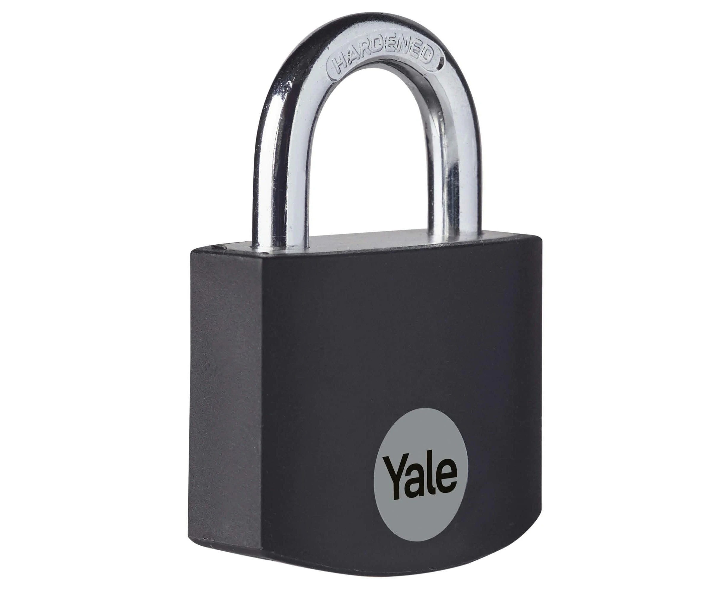 Yale - YE3B/25/112/1/BK Standard Security 25mm Aluminium Padlock - Black - Open Steel shackle - 3 keys