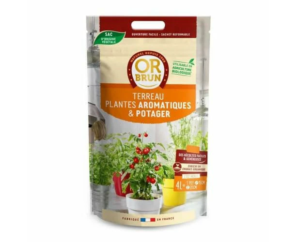 Or brun UAB Vegetable Compost and Aromatic Plants, Pack of 4 Litres, Not Applicable