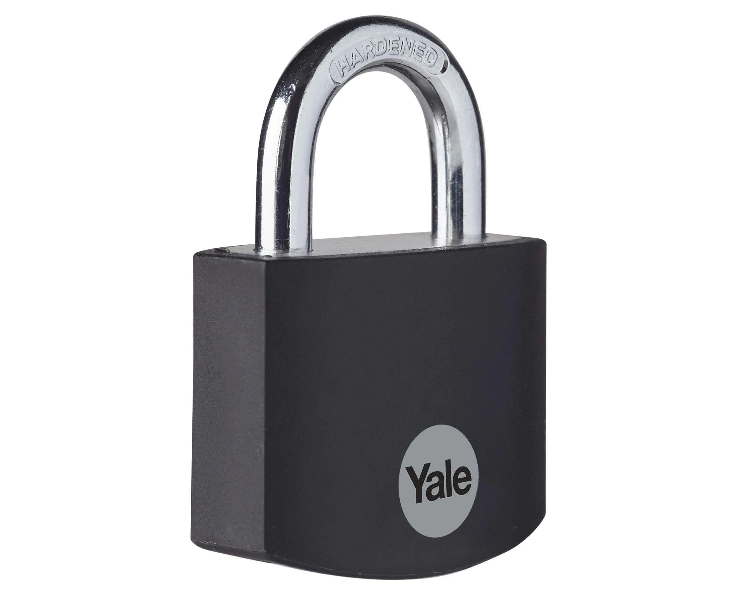 Yale - YE3B/38/119/1/BK Standard Security 38mm Aluminium Padlock - Black - Open Hardened Steel Shackle - 3 Keys