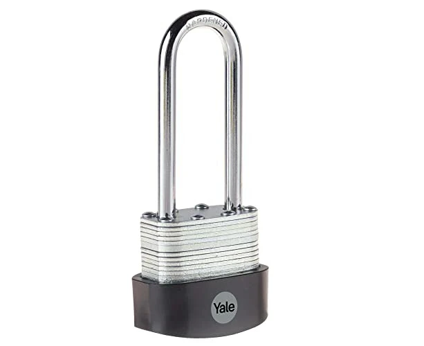 Yale - Y125B/40/163/1 High Security 40mm Laminated Steel Padlock - Long Hardened Steel Shackle - 3 Keys