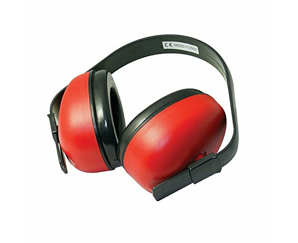 Silverline Ear Defenders, Red, H=30dB M=25dB L=18dB, SNR 27dB, for industrial workers, outdoor workers, DIY enthusiasts