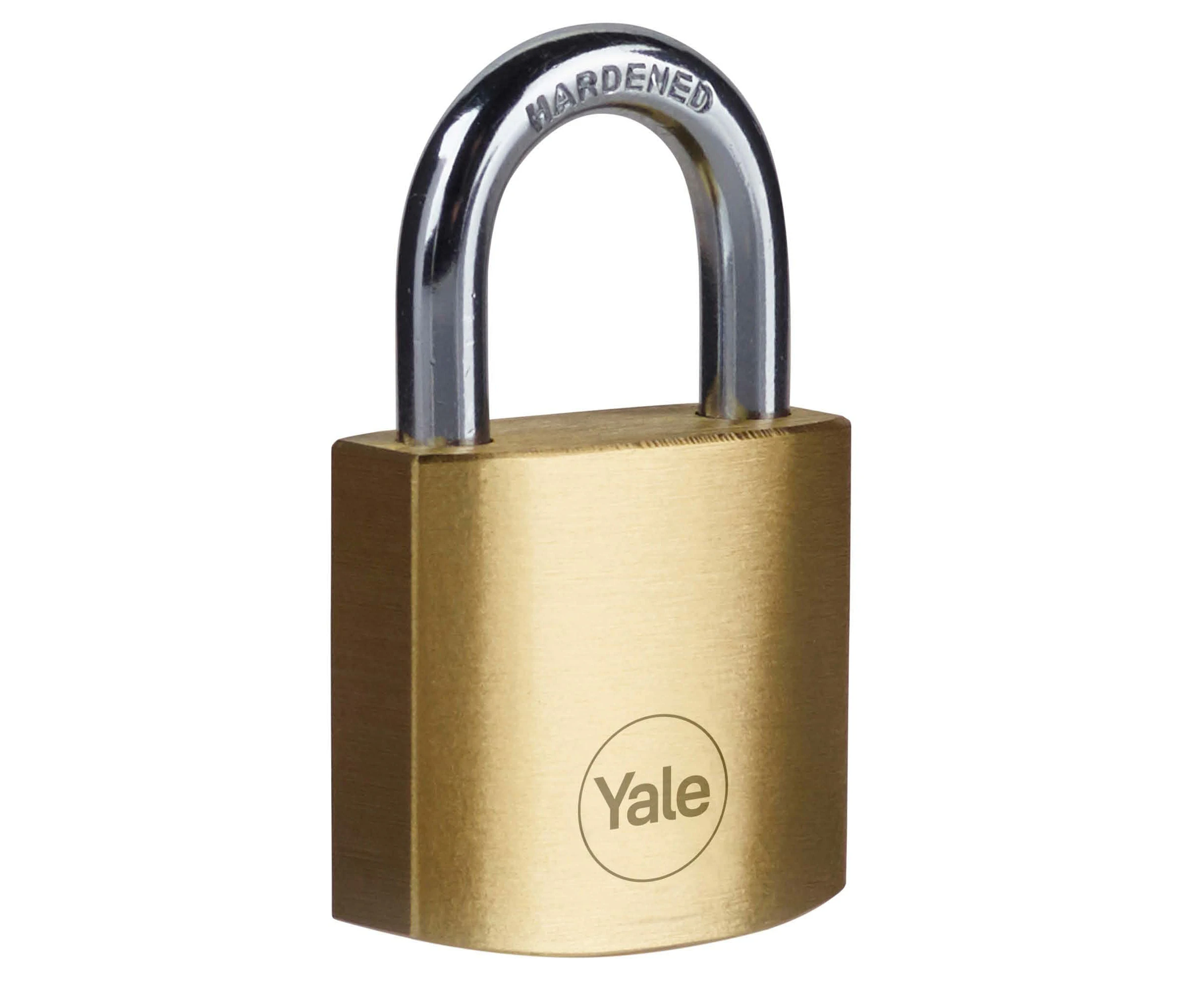 Yale - Y110B/30/115/1 Standard Security 30mm Brass Padlock - Open Hardened Steel Shackle - 3 Keys