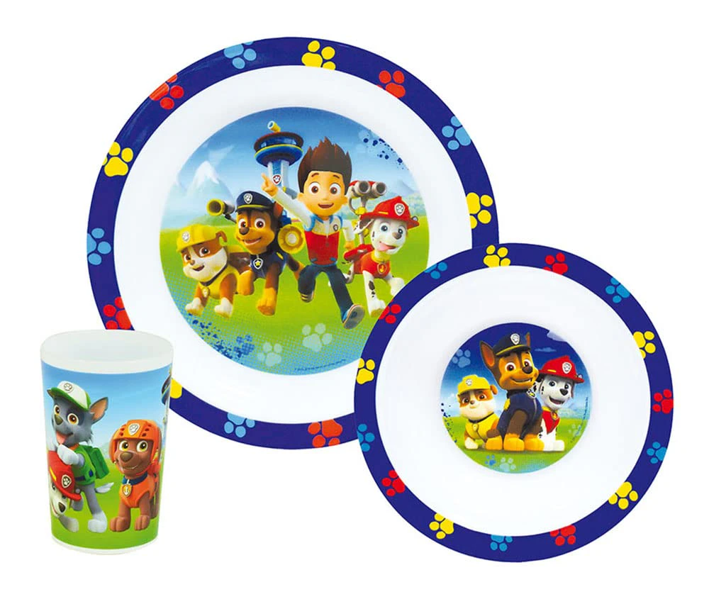 Fun House 005398 Paw Patrol 3-Piece Children's Dinner Set, Polypropylene, Blue, 26.5 x 7 x 25 cm