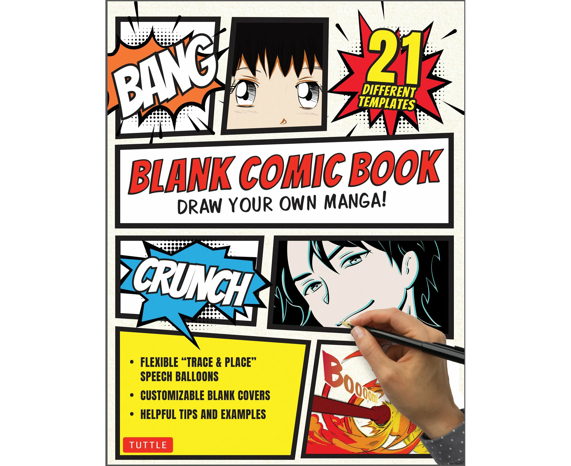 Blank Comic Book: Draw Your Own Manga! Sketchbook Journal Notebook (With 21 Different Templates and Flexible "Trace & Paste" Speech Balloons)