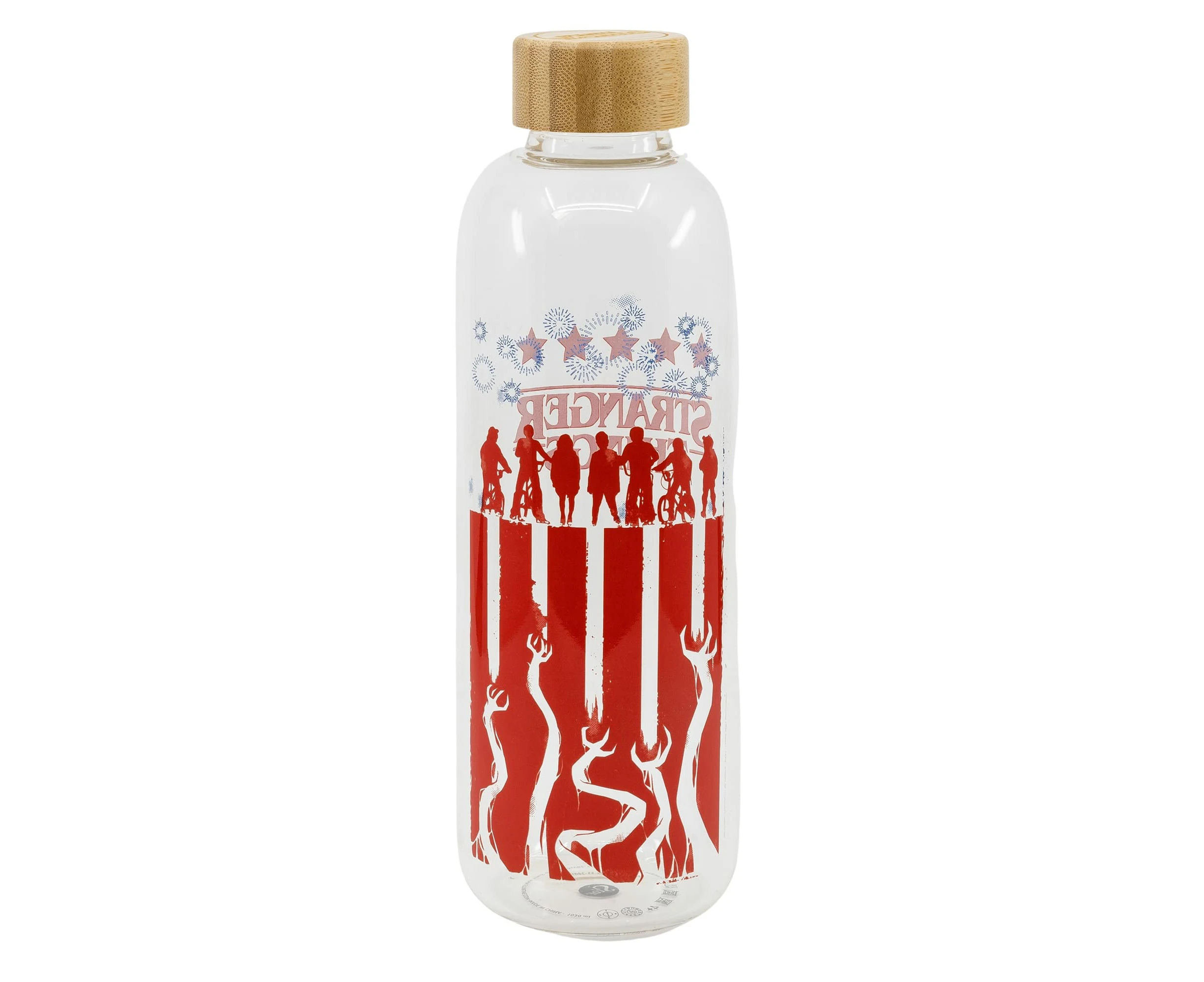 Large Bottle - STOR - Stranger Things - Glass with Silicone Sleeve - Reusable - 1030 ml