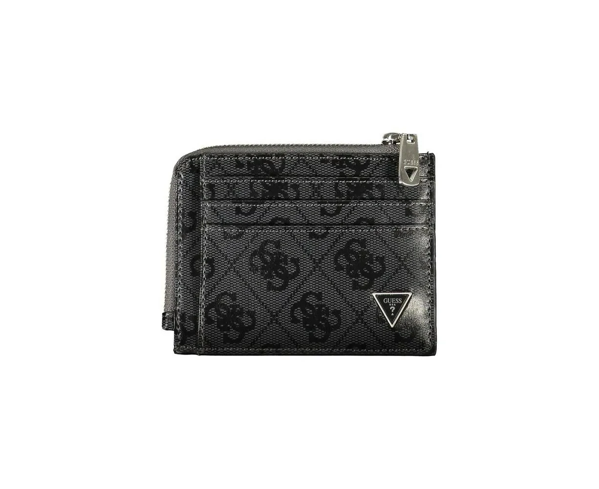 Guess Jeans Sleek Black Leather Wallet with Contrasting Accents