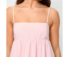 Linen Blend Babydoll Mini Dress - Lily Loves