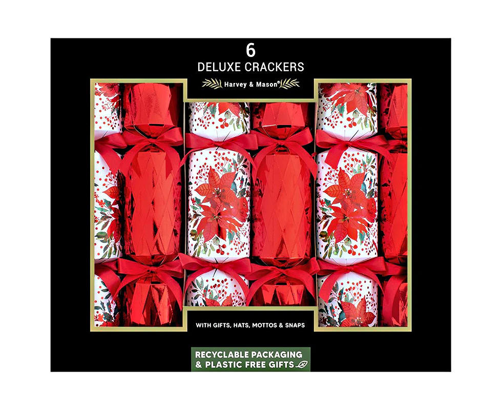 Deluxe Poinsettia Christmas Crackers  33cm