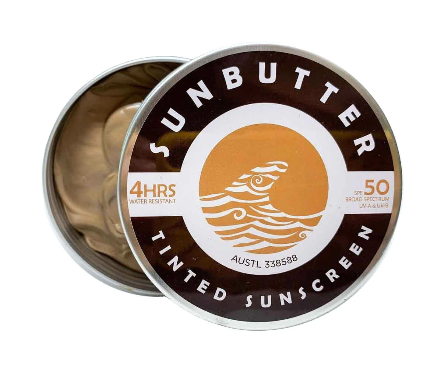 SunButter Tinted SPF50 Water Resistant Reef Safe Sunscreen - 100g - SunButter